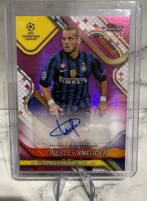 Topps 2024-25 Finest UEFA UCC Wesley Sneijder Auto /125 Inter Milan Netherlands - Image 1 of 3