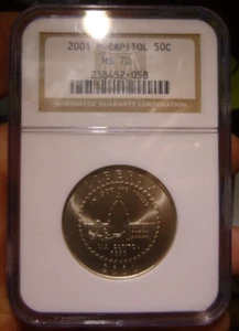 2001-P 50c Capitol Visitor Center Commemorative Half Dollar NGC MS70 - Picture 1 of 4