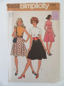 Vintage 1972 Simplicity MISS Größe 12 Kleid 9858 Mock Kragen - Bild 1 von 8