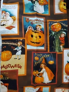 RETRO VTG HALLOWEEN CARDS 1930-40`s Designed By Jo-Ann Fabrics 83" x wof - Picture 1 of 2