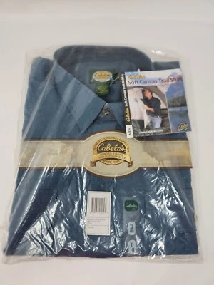 Cabela's Button Up Soft Canvas Trail Shirt XL Blue - Image 1 of 4