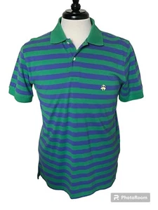 Brooks Brothers Performance Polo L Knit Shirt Green Purple Stripe Slim Fit - Picture 1 of 7
