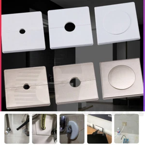 Plastic Round / Square Escutcheon Plate Cover Rosette Wall Pipe Faucet Tap Trim - Picture 1 of 27