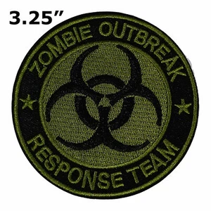 Zombie Outbreak Response Team Olive Patch Embroidered Hook Loop Applique - Picture 1 of 12