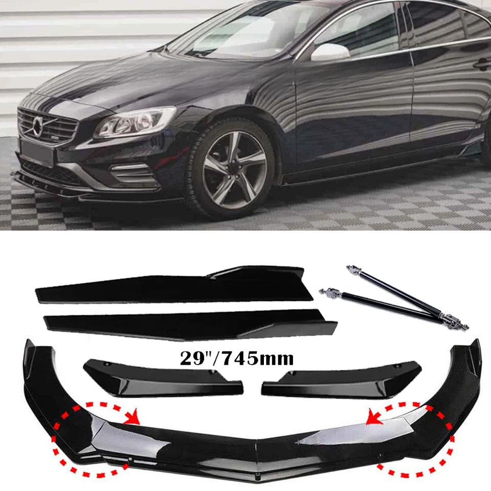 Front Bumper Lip Spoiler Splitter Side Skirt Rear Lip For Volvo S40 S60 V40 V60 Foto 1 de 4