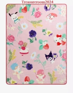 Hello Kitty And Friends Floral Throw Blanket 45"X60" LICENSED! Kuromi My Melody - Picture 1 of 2