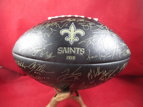 NEW ORLEANS SAINTS BLACK & GOLD  FOOTBALL FULL SIZE 2019 TEAM Signatures MINT Cover