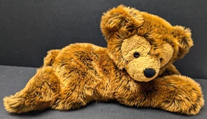 HTF WALT DISNEY WORLD PRE DUFFY BEAR PLUSH LAYING brown HIDDEN MICKEY 17" EUC - Picture 1 of 7