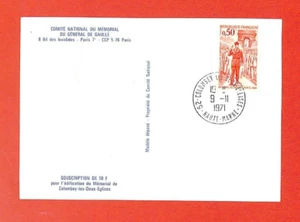 CPM / COMITÉ NATIONAL DU MÉMORIAL DU GÉNÉRAL DE GAULLE / OR GOLD 24 CARATS 1971 - Bild 1 von 2