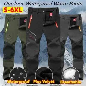 Men Winter New Warm Hiking Trekking Fishing Camping Climbing Trousers Oversize - Picture 1 of 21