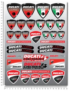 Ducati Corse calcomanías hoja 35 pegatinas 899 1199 1299 Multistrada Monster Diavel - Imagen 1 de 6