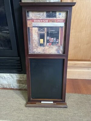 Shabby Chic Kitchen Wall Decor Chalk Menu Message Board with Framed Thyme 25x11 - Image 1 of 4