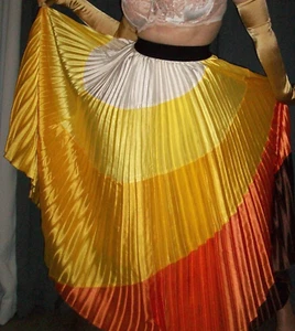 Vtg Accordion Pleat SweepIng Satin Slip Skirt S - Picture 1 of 4