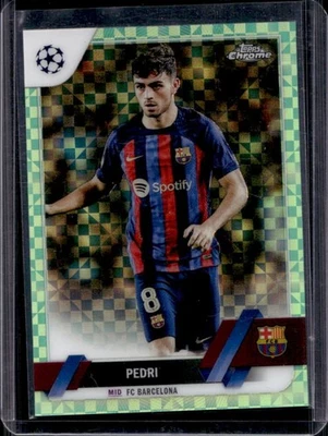 2022 Topps Chrome UEFA Pedri Neon Green X Fractor #20/399 Barcelona - Image 1 of 2