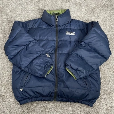 Vintage First Down Coat Mens XLNavy Green Puffer Down Filled Reversible 90s Gorp - Image 1 of 4