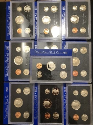(10) 1983 US United States Mint Proof Sets 5 Coin Set - Lot of 10 - 50 Coins - Image 1 of 4