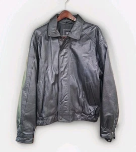 Y2K International 90s 100% Leather Jacket Large Quilt Liner Free Shipping!!! - Picture 1 of 9