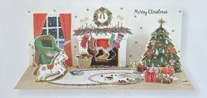 3D Pop Up Panoramic Moving Parts Greeting Card Night Before Christmas - Picture 1 of 5