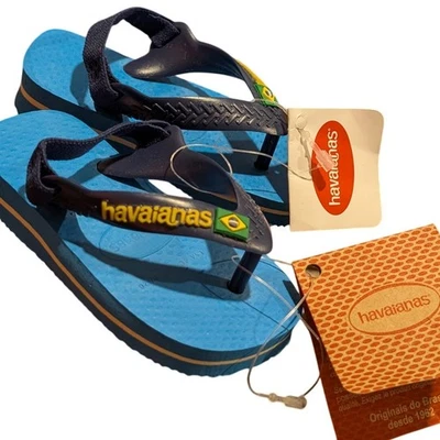 Sandalias Havaianas Azul Marino Talla 4C (17-18) Chanclas Bebé Niños Nuevas con Etiquetas Foto 1 de 4