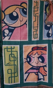 Powerpuff Girls Woven Acrylic Throw Blanket - ca. 2001 - Picture 1 of 7