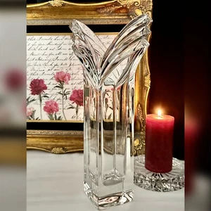 Mikasa Deco Vase Clear Mikasa Crystal Art Deco Flower Gift Vase - Picture 1 of 11