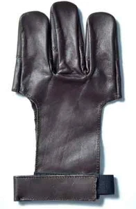 Archery 3 Fingers Tab Black Leather Glove Arrow Guard for Compound Bow Shooting - Picture 1 of 3