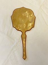 Vintage Dupont Hand Mirror Pyralin Celluloid Pink Mother-Of-Pearl Vanity Beauty