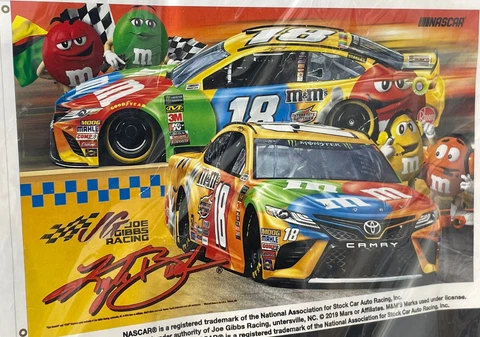 Kyle Busch Wincraft #18 M&M's 3x5 Deluxe Flag USA Made 2019 Cover