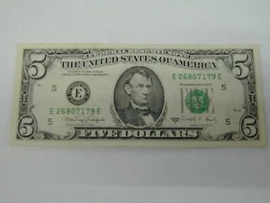 1988 A Rare Vintage $5 Five Dollar Federal Reserve Note (Richmond) E - Picture 1 of 2