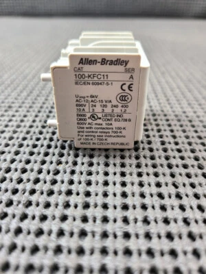 ALLEN BRADLEY 100-KFC11 AUXILIARY CONTACT BLOCK 1NO-1NC FOR USE WITH 100K - Image 1 of 4