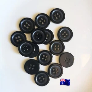 20pcs 18x3mm Black Resin 4 Hole Buttons - Picture 1 of 1