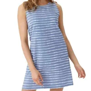 Lole Women's Size Small S Blue Watercolor Stripe Sleeveless Summer Dress NEW - Picture 1 of 3
