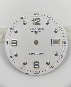Esfera de reloj genuina Longines Conquest 22,5 mm blanca para damas - Imagen 1 de 9