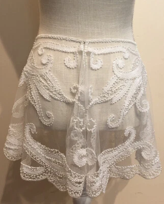 New Vijiv Women’s Performance Dancing Seed Pearl Beaded Sequined Dance Skirt - Image 1 of 4