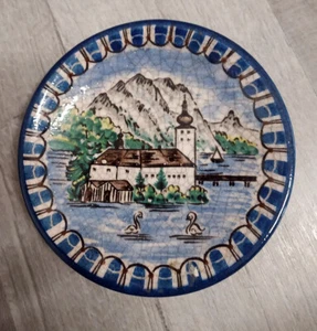 Nr. 170 handgemachter Teller Gmunden  Durchmesser ca. 11 cm Vintage Deko Wohnen - Bild 1 von 2