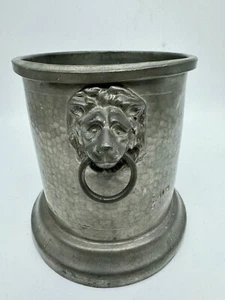 Vintage Jacobi English Hammered Pewter 142 Lionshead Handle Container - Picture 1 of 10