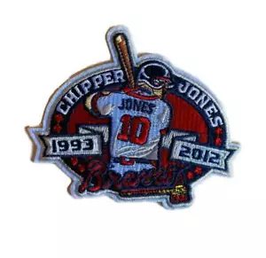 MLB Chipper Jones Atlanta Braves Retirement Iron on Patch 2012 - 4.25" x 3.5" - Picture 1 of 2