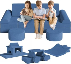 Sofá de juegos Sofá modular Sofá para niños Sofá para niños Sillón para niños para dormir 14 piezas - Imagen 1 de 31
