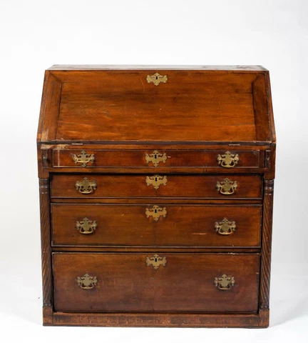 American Federal Cherry Four Drawer Chest of Drawers 1800s Slant Front Desk Cover