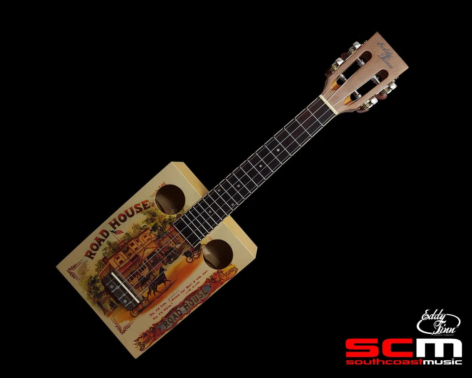 Eddy Finn Cigar Box Concert Ukulele Aquila Strings Gig Bag Pro Setup + Warranty - Image 1 of 3