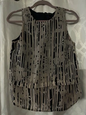 Banana Republic Blouse Sleeveless Tank Zip Size 4 Layered and Lined  - Image 1 of 4