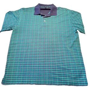 St. Andrews Hemd Erwachsene Large grün blau kariert Polo Herren gesticktes Golf Logo - Bild 1 von 9