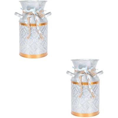  Set of 2 Blumenständer Metall Getrockneter Blüteneimer Blumenanzeigevase - Bild 1 von 4