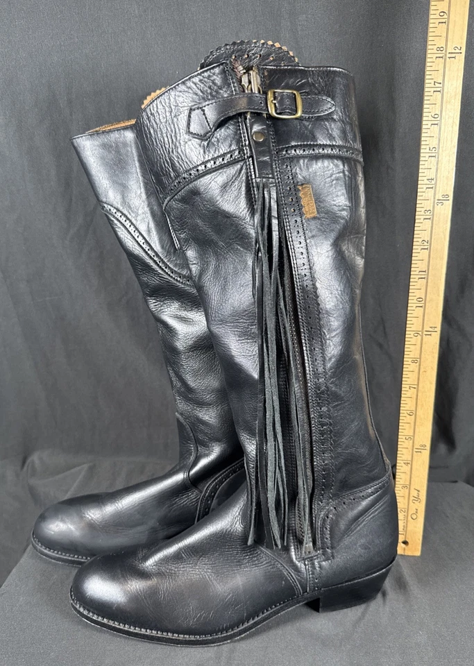 ✨Botas de montar Valverde Kate de cuero con borla larga para mujer talla 44 negras✨ Foto 1 de 4