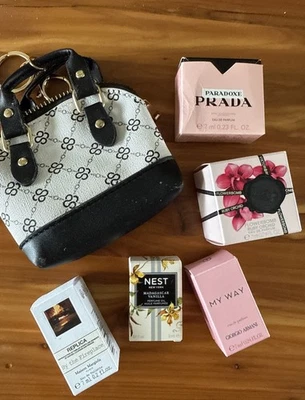 Mini Juego de Perfume (5) con Mini Llavero Monedero ~ Prada, Armani, Réplica, Nido... Foto 1 de 2