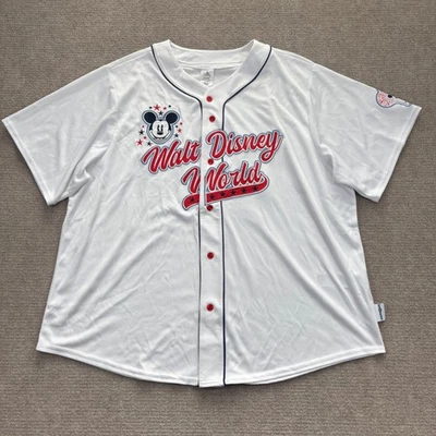 Walt Disney World бейсбол Джерси белый красный синий Микки Маус #71 мужчин размер XXL новый с Ярлыками - Изображение 1 из 4
