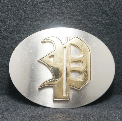 WH11116 MUY BONITO VINTAGE AÑOS 70 **P** MODA INICIAL HOMBRE PLATA HEBILLA DE CINTURÓN Foto 1 de 2