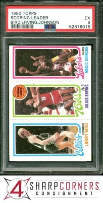 1980 TOPPS LARRY BIRD RC-JULIUS ERVING-MAGIC JOHNSON RC HOF PSA 5 - Imagem 1 de 4