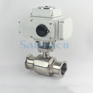 24V/220V Tri Clamp 1.5" 2" 304 Stainless Sanitary Ferrule Electric Ball Valve - Picture 1 of 4