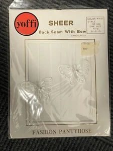 Yoffi transparente Strumpfhose Designer Kollektion weiße Schleifen passt 5-5 10" Vintage Strumpfwaren - Bild 1 von 2